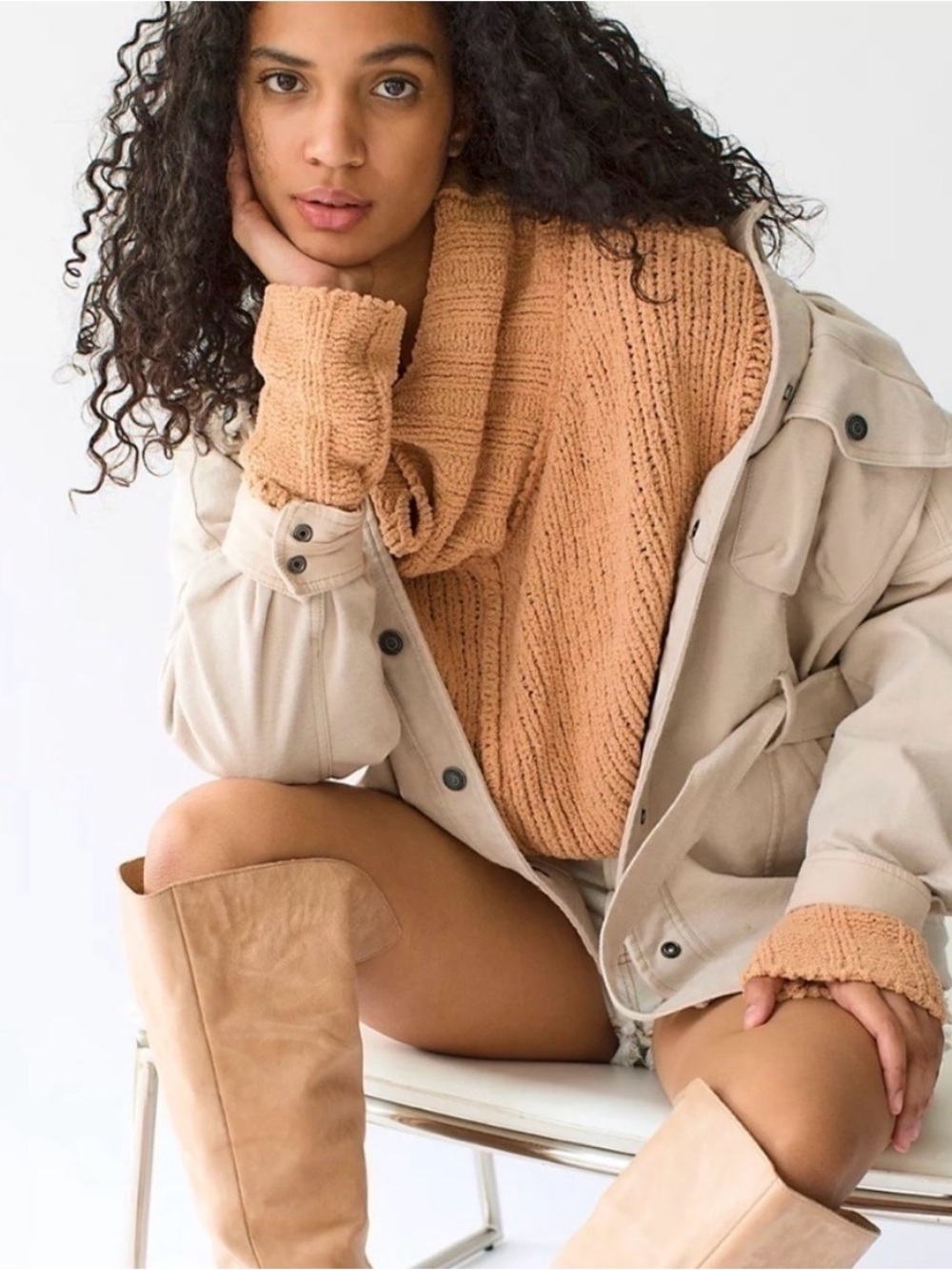 Free People We The Free Clyde Shirt Jacket • Cream • Medium - Picture 2 of 4